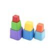 Kubus pyramída skladačka plast hranatá farebná 7ks v sáčku 12m + Cena za 1ks