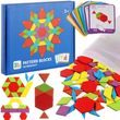 Dětské vzdělávací puzzle 155 ks barevných bloků - geometrické obrazce