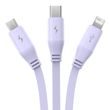 Nabíjecí kabel 3w1 Baseus USB na USB-C, USB-M, Lightning 3,5A, 1,1 m (fialový)