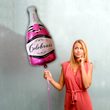 Fóliový balónik - ružové šampanské