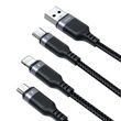 Víceúčelový kabel USB Joyroom S-1T3018A18 3w1 / 3,5A / 2m (černý)