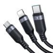 Kabel USB Multi-Use Joyroom S-1T3018A18 3w1 / 3,5A / 0,3m (černý)