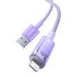 Rychlonabíjecí kabel Baseus USB-A na Lightning Explorer Series 2m, 2,4A (fialový)