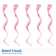 Barevné příčesky do vlasů - růžové (5 ks v balení)