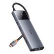 Rozbočovač 10v1 Baseus Metal Gleam II Series, USB-C na 1xHDMI, USB-A (10Gbps), USC-C, 2xUSB-A, Ethernet RJ45, SD/TF karta, mini-jack 3,5mm, USB-C(PD)