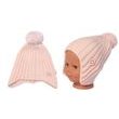 Dětská zimní čepice s bambulí Smile, Baby Nellys - pudrově růžová, vel. 48-54 cm