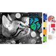 Mozaiková diamantová výšivka - Kočka a motýl