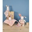 Doudou Plyšový králiček s růžovou dečkou z BIO bavlny 15 cm