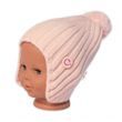 Dětská zimní čepice s bambulí Smile, Baby Nellys - pudrově růžová, vel. 48-54 cm
