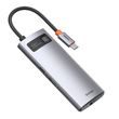 Rozbočovač 6v1 Baseus Metal Gleam Series, USB-C na 3x USB 3.0 HDMI USB-C PD Ethernet RJ45