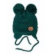 Zimní pletená čepice Teddy Bear na zavazování, zelená, 68/80, (6-12m), Baby Nellys