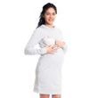 Be MaaMaa Těhotenské/kojící šaty Anais s kapucí, dlouhý rukáv - sv. šedé, vel. XL
