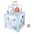 Edukační dřevěná kostka s labyrintem 5v1 Eco toys, modrá