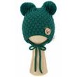 Zimní pletená čepice Teddy Bear na zavazování, zelená, 68/80, (6-12m), Baby Nellys