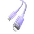 Rychlonabíjecí kabel Baseus USB-C na Lightning Explorer Series 1m, 20W (fialový)