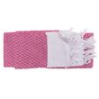 Růžovo-bílý ručník Premium fouta (do sauny a na pláž)