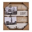 Dřevěný rám na fotografie s nápisem: Let your light shine