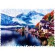 Drevené farebné hádanky - jazero Hallstatt