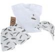 Mušelínové triko, kraťasy + šátek, 3D sada, Pírka Z&amp;Z, bílá/smetana
