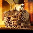 Robotime 3D Drevené mechanické puzzle Parné lokomotíva