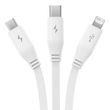 Nabíjecí kabel 3w1 Baseus USB-C, USB-M, Lightning 3,5A, 1,1 m (bílý)