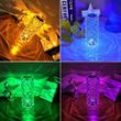 Křišťálová stolní RGB LED lampa s 3D efektem růže - velká