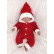 Z&amp;Z Dětský pletený overálek s kapucí Baby Santa, červený, vel. 80