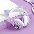 Bezdrátové sluchátka s kočičíma ušima - B39M, fialové