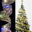 Vánoční stuha s LED ozdobami 2M - zlatá