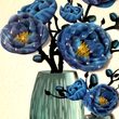 3D samolepka kvetina - modrá