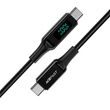 Kabel USB-C na USB-C Acefast C6-03 s displejem, 100 W, 2 m (černý)