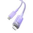 Rychlonabíjecí kabel Baseus USB-C na Lightning Explorer Series 2m, 20W (fialový)