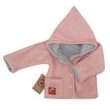 Z&amp;Z Pletený, oboustranný svetřík, kabátek s kapucí, růžovo-šedý, vel. 62