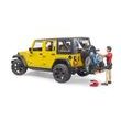 Bruder Jeep Wrangler Rubicon s cyklistou a kolem