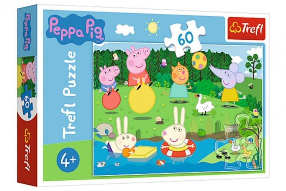 Popron.cz - Puzzle Prasátko Peppa/Peppa Pig Prázdninová zábava 33x22cm 60  dílků v krabičce 21x14x4cm - Trefl - Dětské puzzle do 55 dílků - Puzzle,  Hračky a hry, Pro děti - DVD, CD,