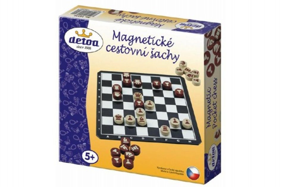 Magnetické cestovní šachy dřevo společenská hra v krabici 20x20x4cm - Detoa  - Vzdělávací sady pro školní děti - Naučné a vzdělávací sady, Společenské  hry, Hračky a hry, Pro děti - Popron.cz -