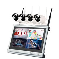 NVR bezdrátový kamerový set 4x IP wifi venkovní kamery,960P,11"LCD