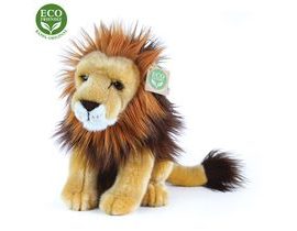 Plush lev sedí 25 cm ekologický