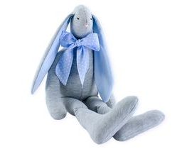 BaBalu Hand Made Látkový králíček Eda, šedý-modrý