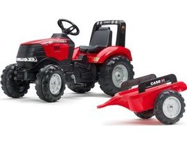 FALK Šlapací traktor 996AB Case IH Puma 240CVX s vlečkou - červený