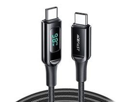 Kabel USB-C na USB-C Acefast C6-03 s displejem, 100 W, 2 m (černý)