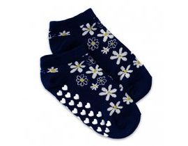 Dětské ponožky s ABS Květinky, vel. 27/30 - tm. modré