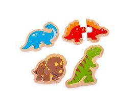 Bigjigs Toys Drevené puzzle dinosaury