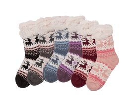 Pohodlné ženské ponožky, Polibek sobů, univerzální velikost, 140 g, 100% Polyakryl, 6 barev, s hlavičkovou kartou