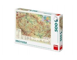 Puzzle Mapa Českej Republiky 47x33cm 500dílků v krabici 33x23x3,5cm Cena za 1ks