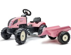 Falk šlapací traktor 2056L s přívěsem Country Star - růžový