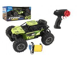 Auto RC buggy terénní zelené 22cm plast 2,4GHz na baterie + dobíjecí pack v krabici 32x16x18cm Cena za 1ks