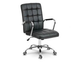 Černá kožená kancelářská židle Benton