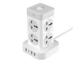 Napájecí lišta XO WL21 8x AC zásuvka, 3x USB-A, 1x USB-C (bílá)