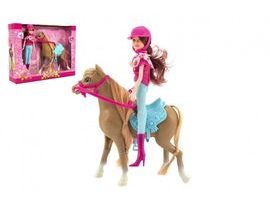 Kôň + bábika žokejka plast 23cm v krabici 35x26x8cm Cena za 1ks